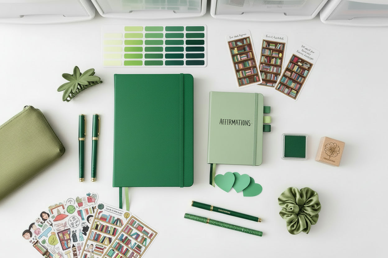 Personal Growth Mystery Journaling Book Bundle - Green